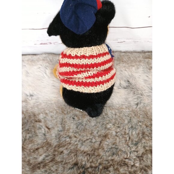 Vintage 1997 Cardinal Labs Plush Dog Wearing Red & Blue Knit Sweater With Flag D - Picture 3 of 6